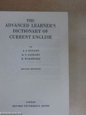 The Advanced Learner's Dictionary of Current English