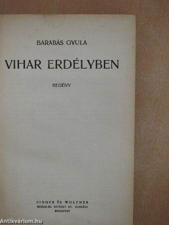 Vihar Erdélyben