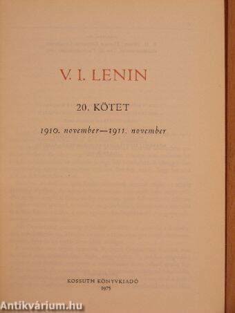 V. I. Lenin összes művei 20.