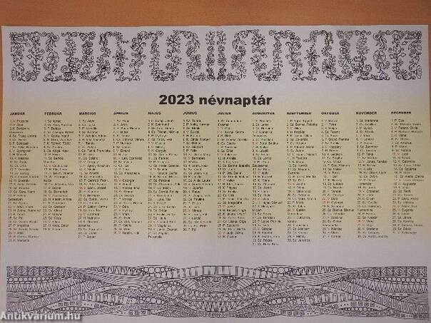 Kedvenc 2023 naptár - Színező