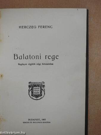 Ocskay brigadéros/Balatoni rege