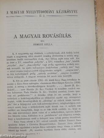 A magyar nyelvtudomány kézikönyve II/2.