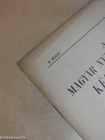 A magyar nyelvtudomány kézikönyve II/2.