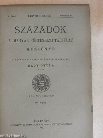 Századok 1904/9.