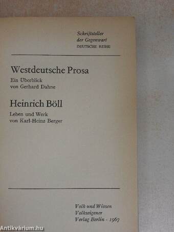 Westdeutsche Prosa/Heinrich Böll