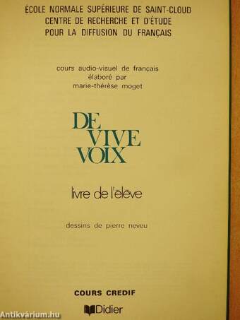 De Vive Voix - Livre de l'éléve