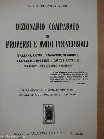 Dizionario comparato di proverbi e modi proverbiali