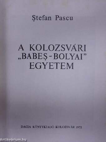 A kolozsvári "Babes-Bolyai" Egyetem