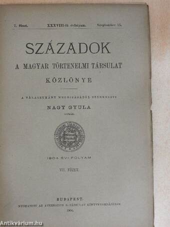 Századok 1904/7.