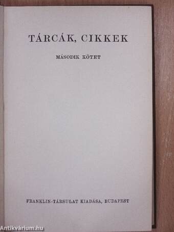 Tárcák, cikkek II.