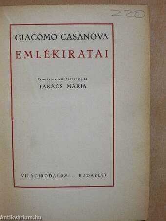 Giacomo Casanova emlékiratai