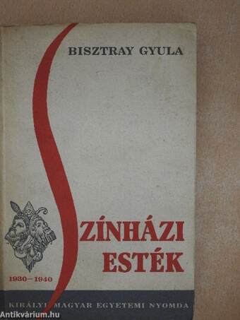 Színházi esték 1930-1940 (Kozák László könyvtárából)