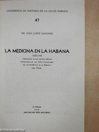 La medicina en la Habana I-II