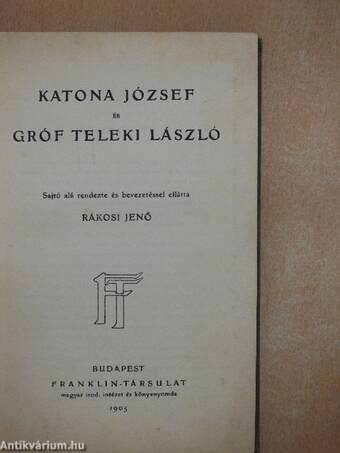 Katona József és Gróf Teleki László