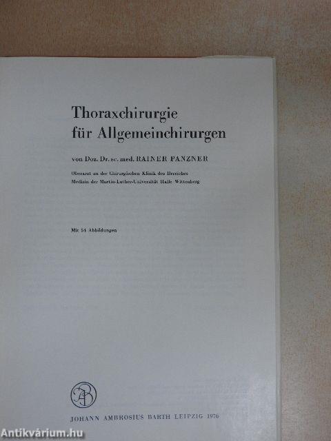 Thoraxchirurgie für Allgemeinchirurgen