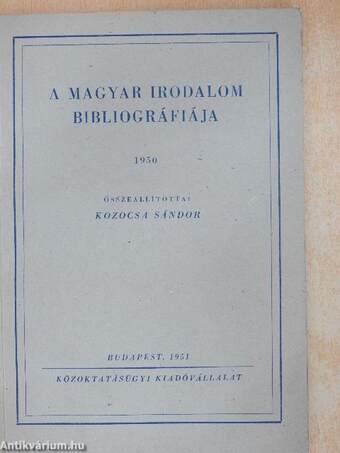 A magyar irodalom bibliográfiája 1950