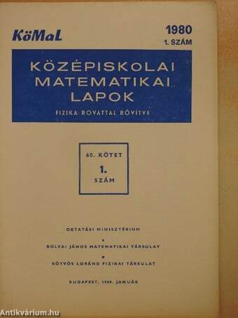 Középiskolai matematikai lapok 1980. 1-10.szám