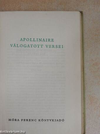 Apollinaire válogatott versei