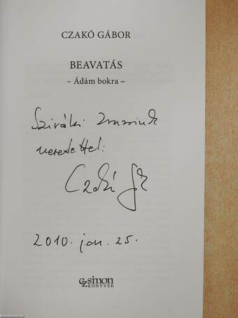 Beavatás (dedikált példány)