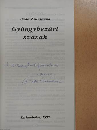 Gyöngybezárt szavak (aláírt példány)