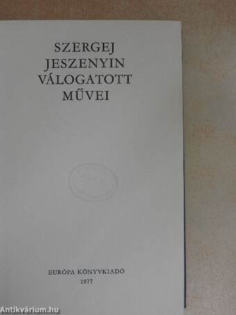 Szergej Jeszenyin válogatott művei