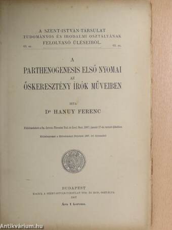 A parthenogenesis első nyomai az őskeresztény írók műveiben