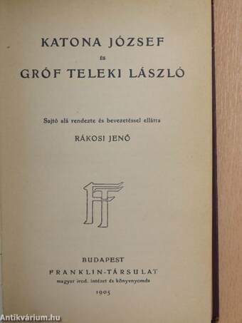 Katona József és Gróf Teleki László