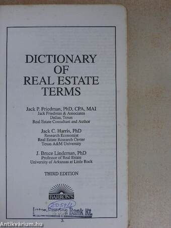 Dictionary of Real Estate Terms