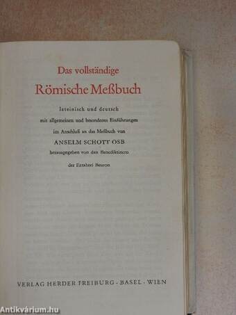 Das vollständige Römische Meßbuch