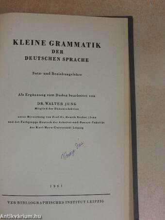 Kleine grammatik der deutschen sprache