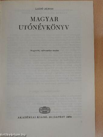 Magyar utónévkönyv