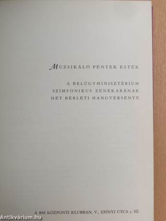 Zenei kiadványok egyedi gyűjteménye - Hangversenyek 1963-1980 (29 db)