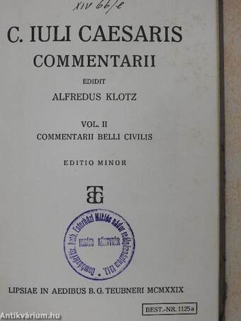 C. Iuli Caesaris Commentarii II.