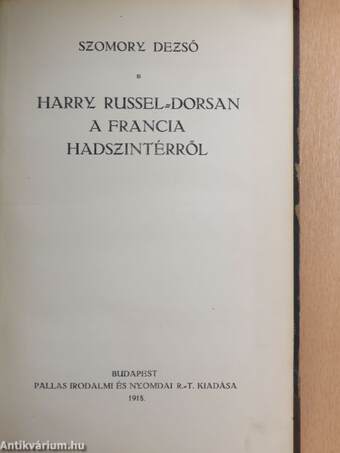 Harry Russel-Dorsan a francia hadszintérről