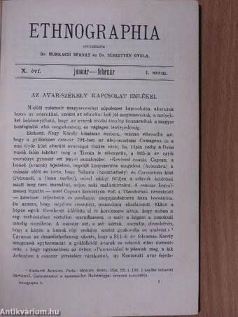 Ethnographia 1899. január-december