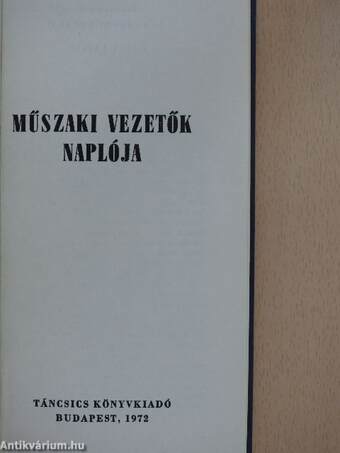 Műszaki vezetők naplója