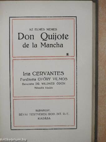 Az elmés nemes Don Quijote de la Mancha I-IV.