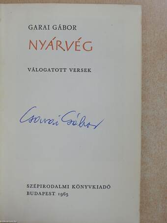 Nyárvég (aláírt példány)