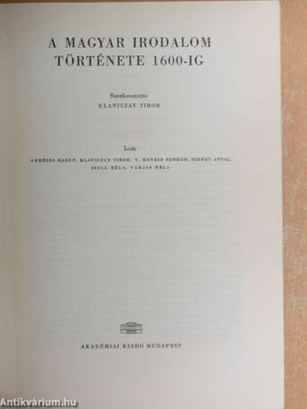 A magyar irodalom története 1-6.