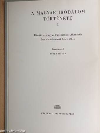 A magyar irodalom története 1-6.