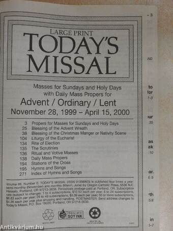 Today's Missal November 28, 1999 - April 15, 2000