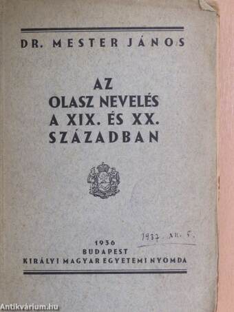 Az olasz nevelés a XIX. és XX. században