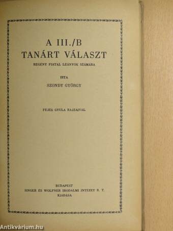 A III./B tanárt választ