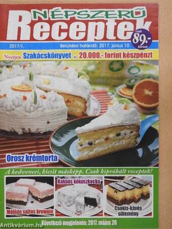Népszerű receptek 2017. március-május
