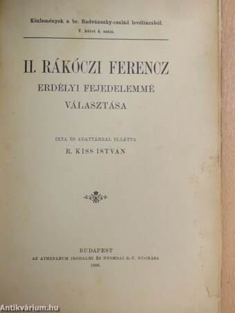 II. Rákóczi Ferencz erdélyi fejedelemmé választása