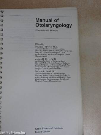 Manual of Otolaryngology