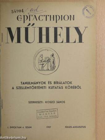 Ergasterion Műhely 1937. július-augusztus