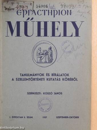 Ergasterion Műhely 1937. szeptember-október