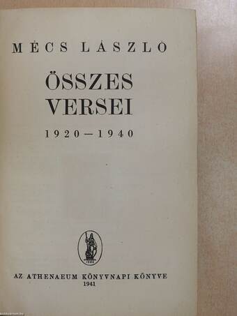 Mécs László összes versei (aláírt, számozott példány)