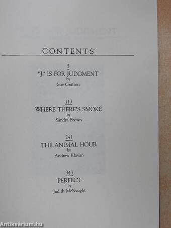 "J" is for Judgment/Where There's Smoke/The Animal Hour/Perfect